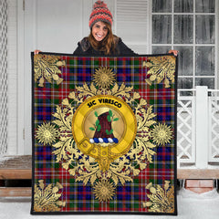Christie Tartan Crest Premium Quilt - Gold Thistle Style