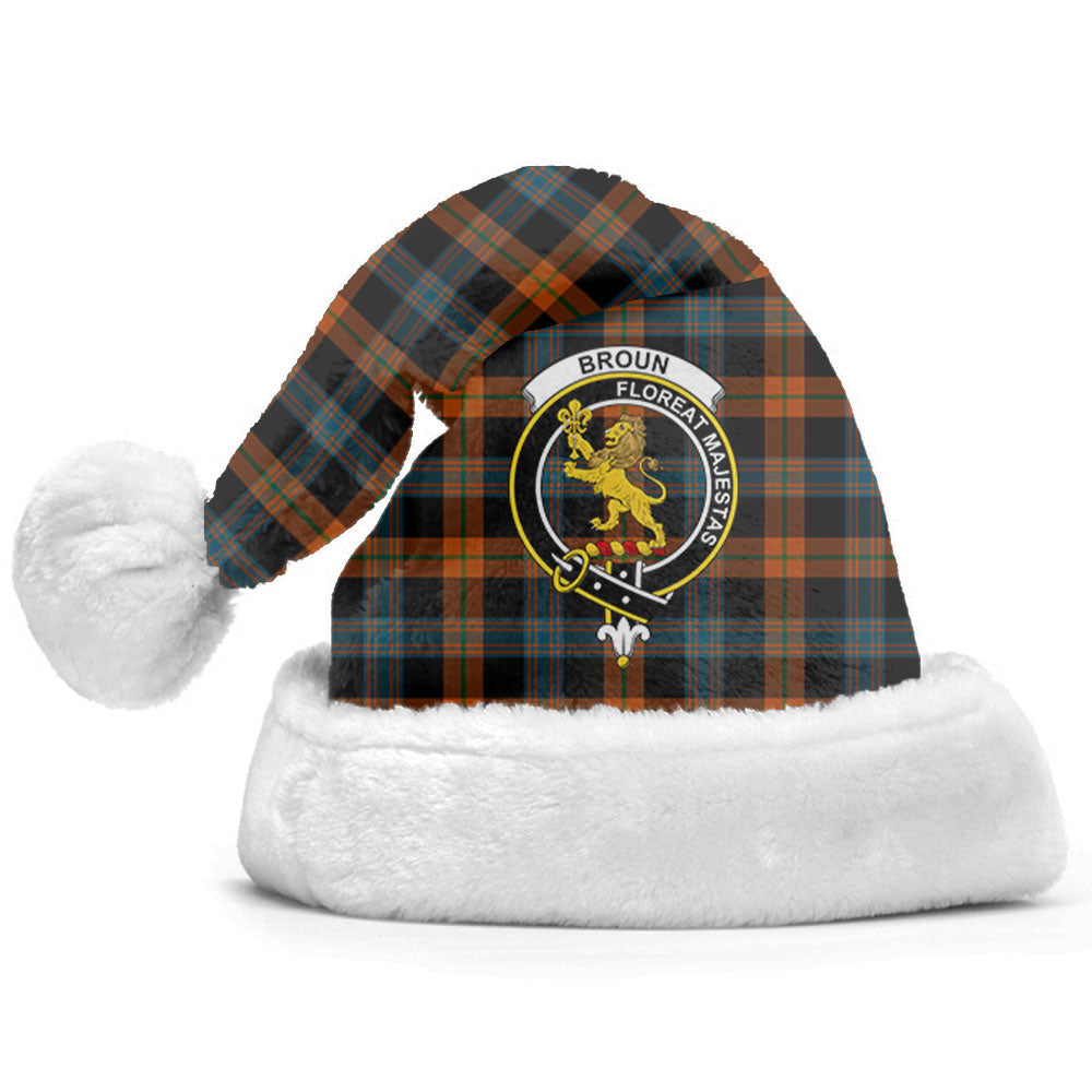 Broun Ancient Tartan Crest Christmas Hat