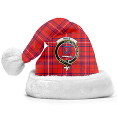 Rose Modern Tartan Crest Christmas Hat