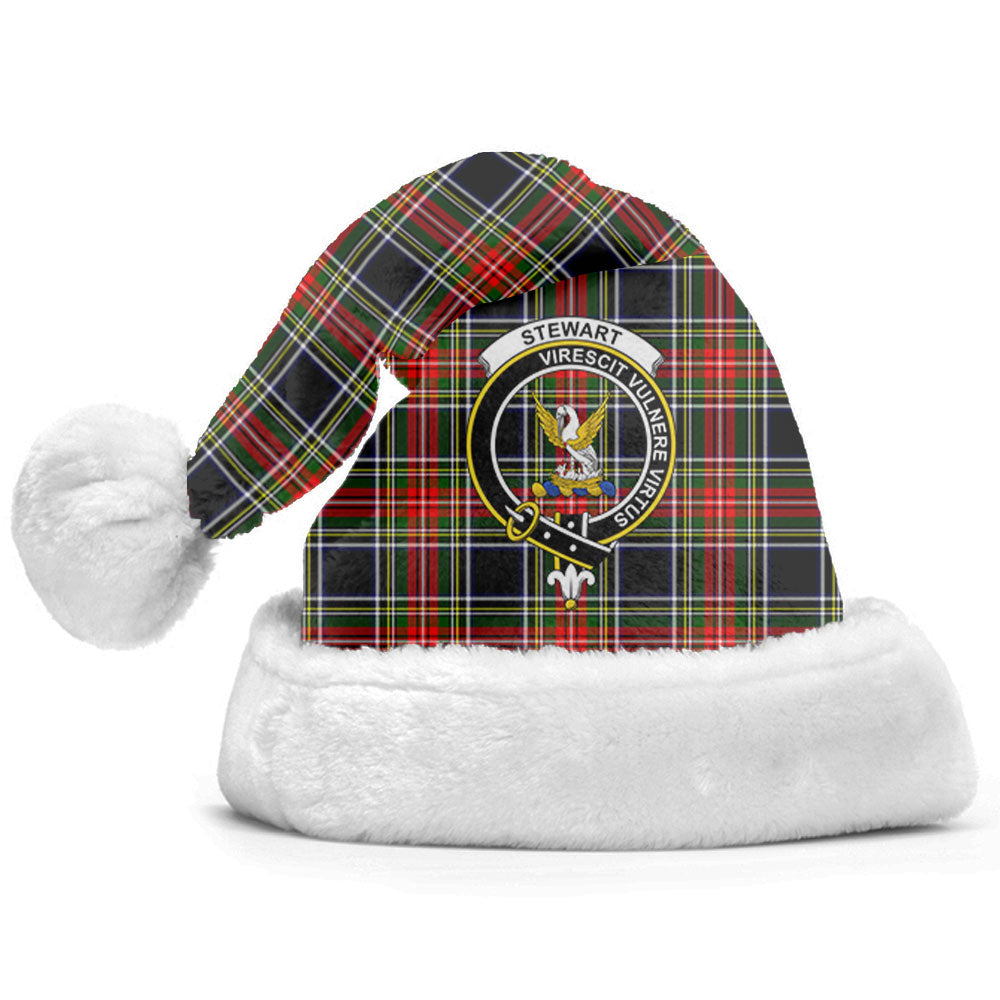 Stewart Black Tartan Crest Christmas Hat