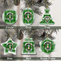 Clephane (or Clephan) Tartan Christmas Ceramic Ornament - Snow Style