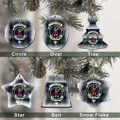 Colquhoun Tartan Christmas Ceramic Ornament - Snow Style