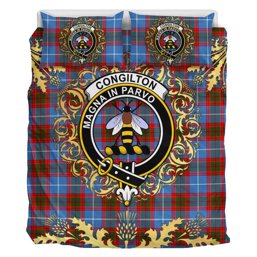 Congilton Tartan Crest Bedding Set - Golden Thistle Style