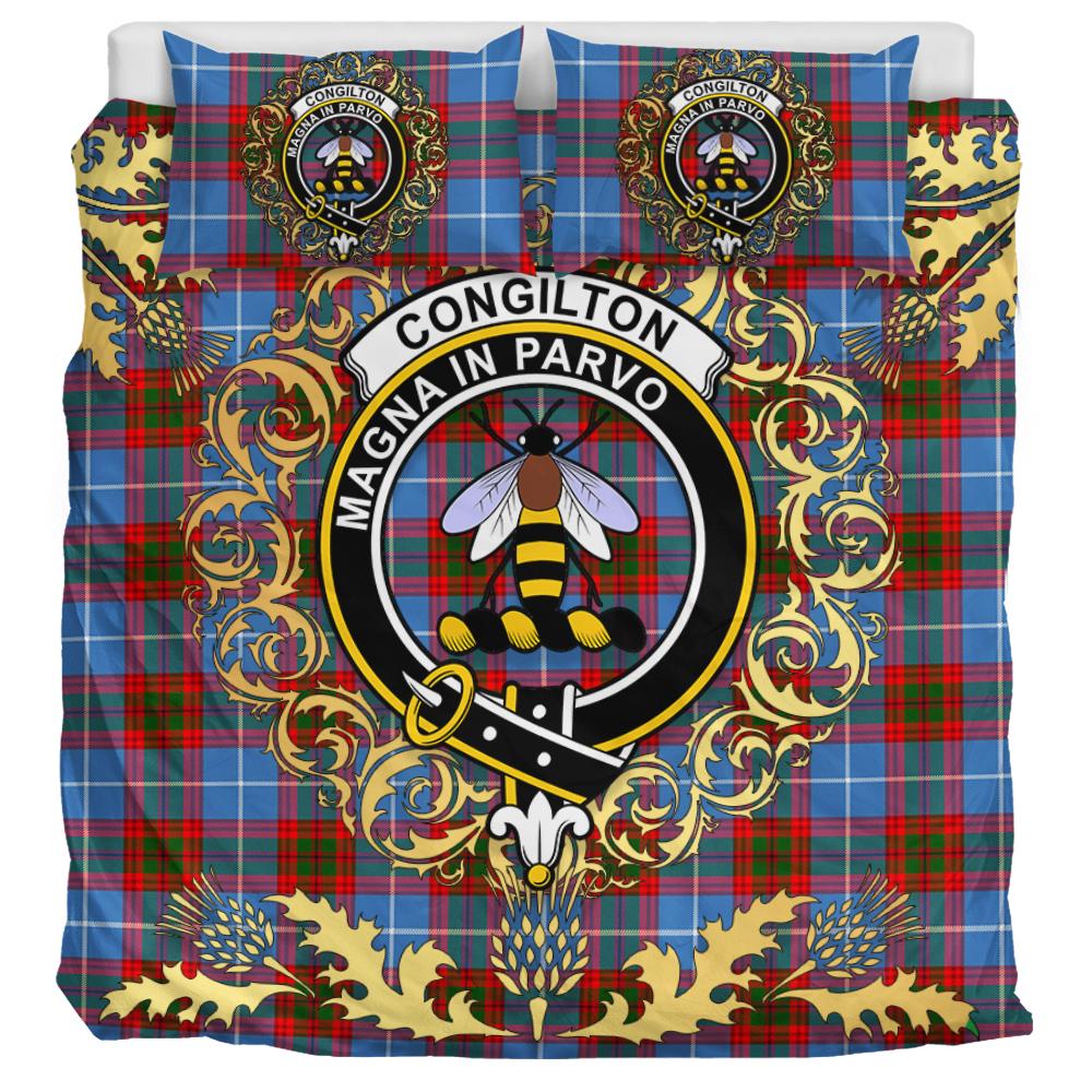 Congilton Tartan Crest Bedding Set - Golden Thistle Style