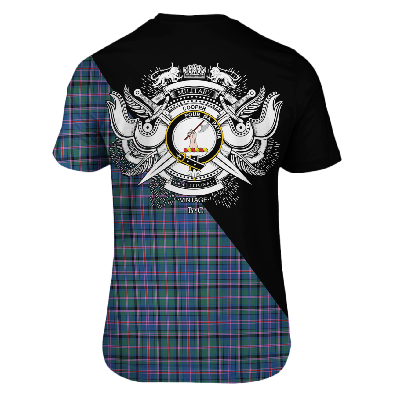 Cooper Ancient Tartan - Military T-Shirt