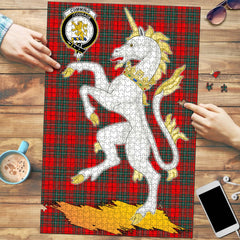 Cumming Modern Tartan Crest Unicorn Scotland Jigsaw Puzzles
