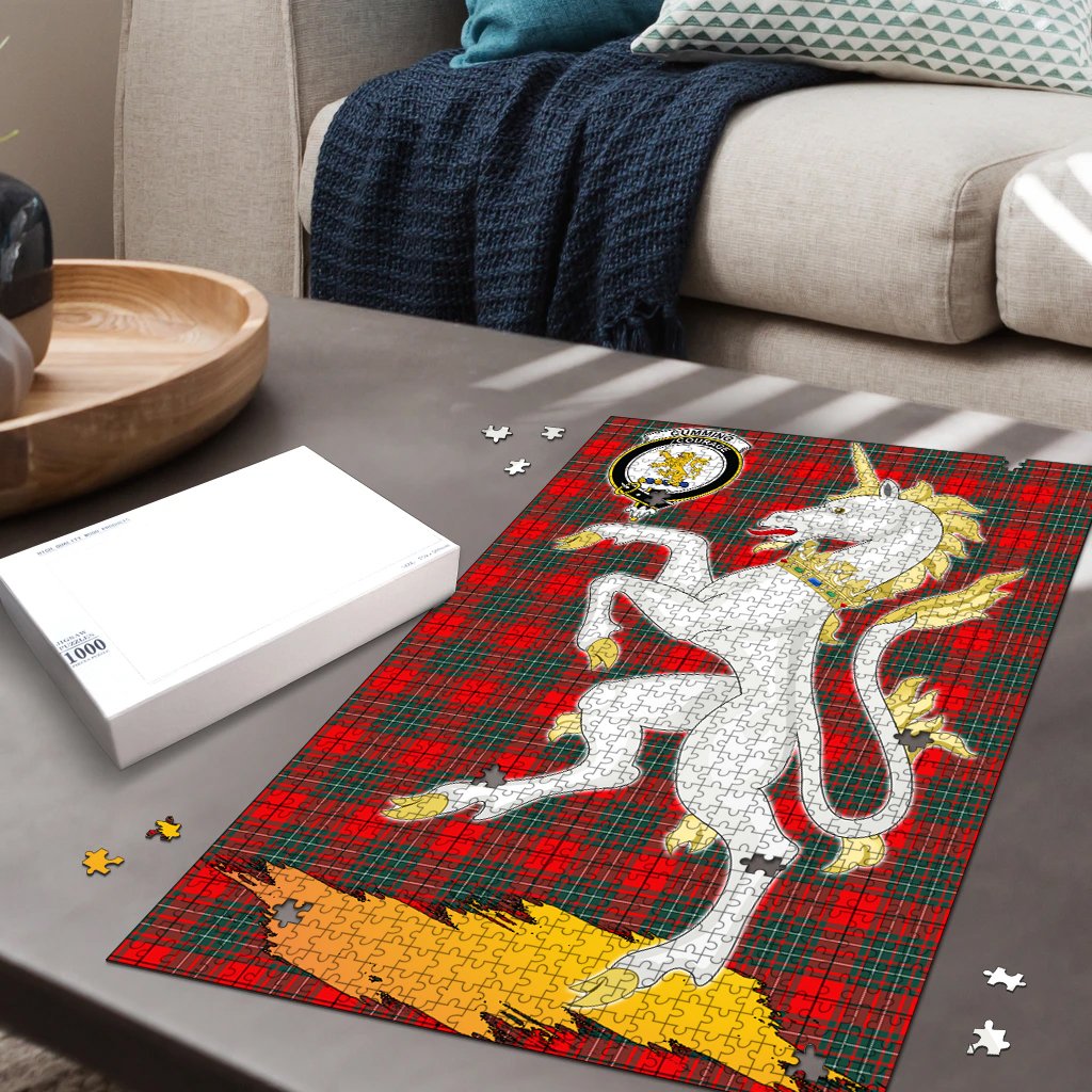 Cumming Modern Tartan Crest Unicorn Scotland Jigsaw Puzzles