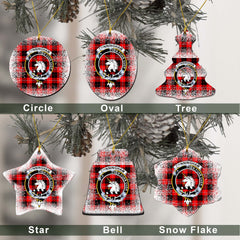 Cunningham Tartan Christmas Ceramic Ornament - Snow Style