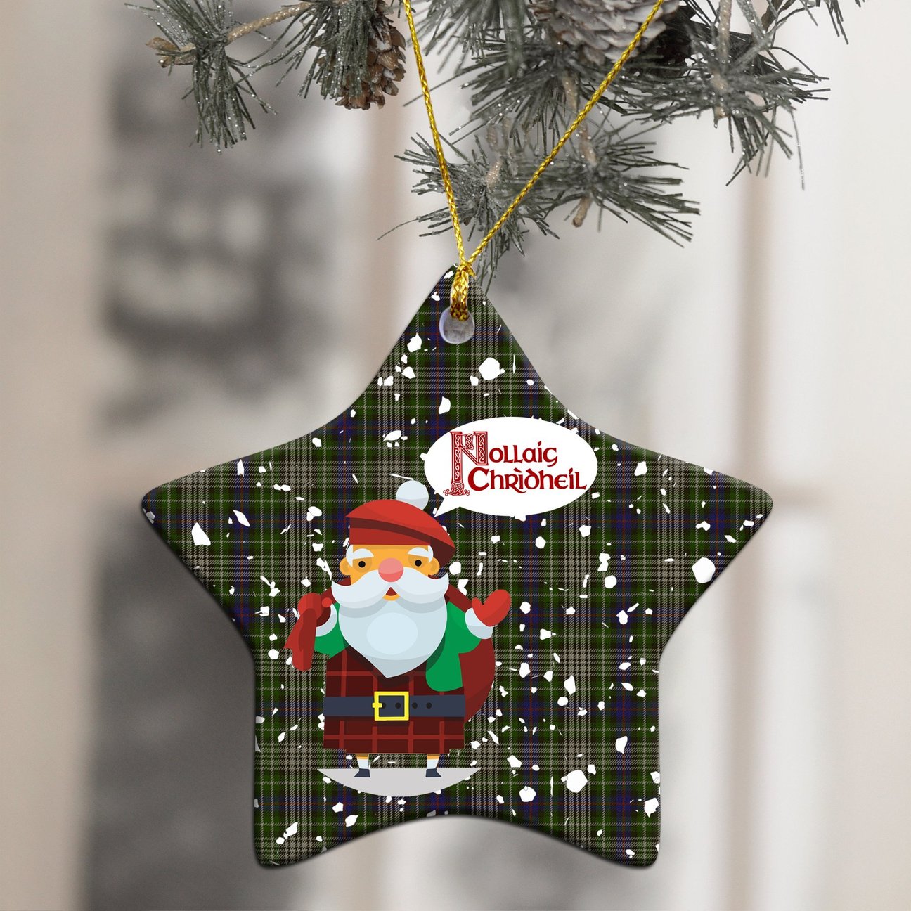 Davidson Tulloch Dress Tartan Christmas Ceramic Ornament - Santa Style