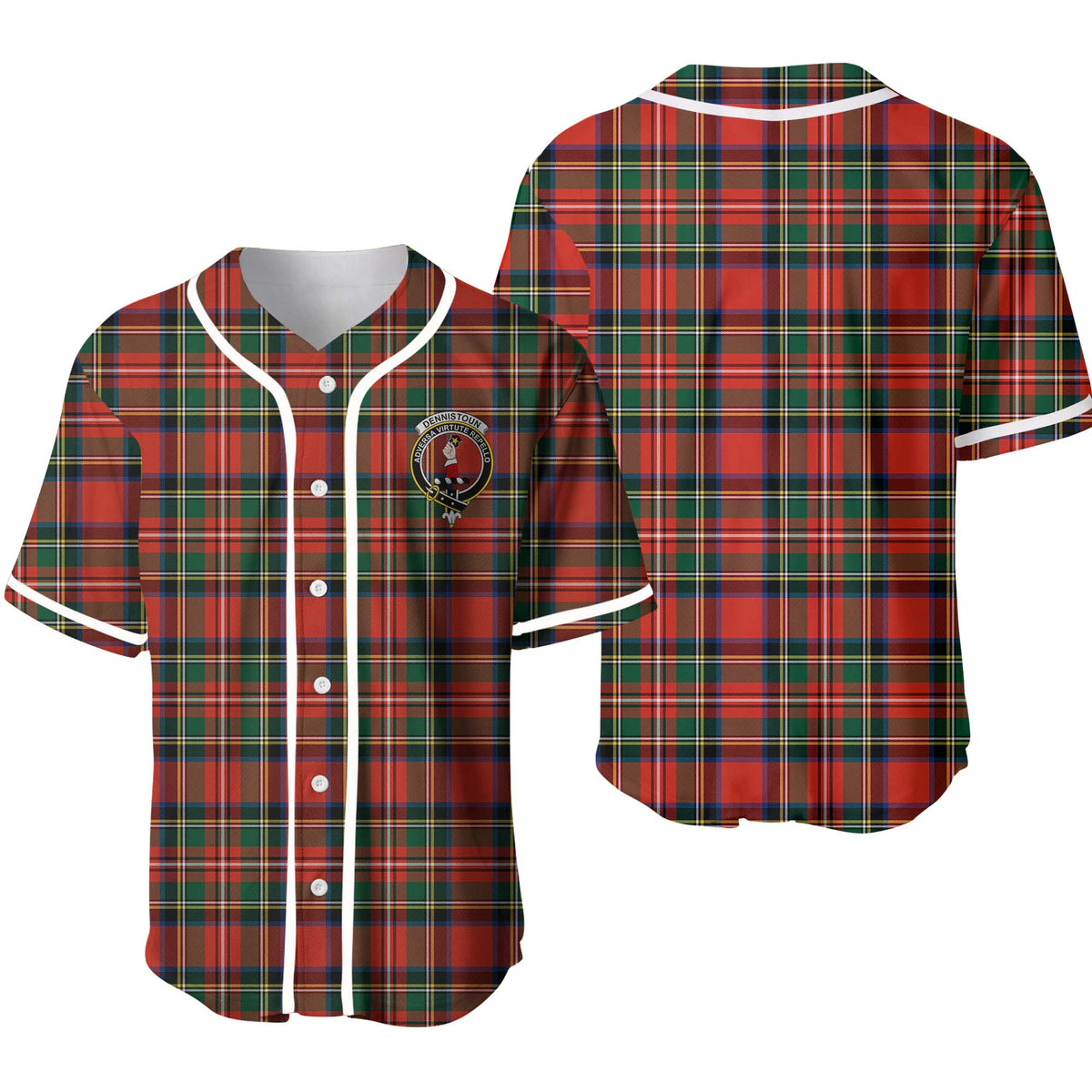 Dennistoun Tartan Unisex Baseball Jersey