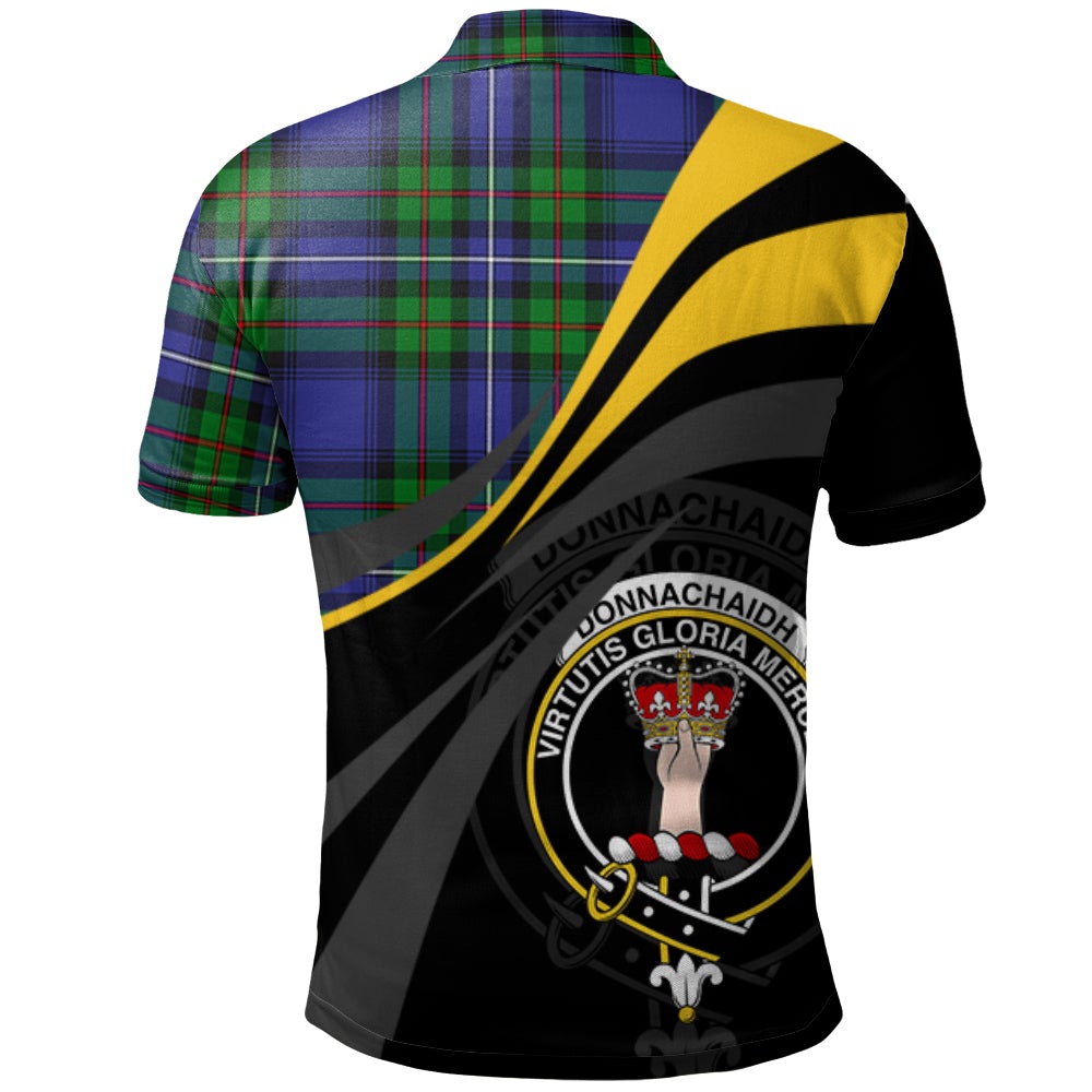 Donnachaidh Tartan Polo Shirt - Royal Coat Of Arms Style