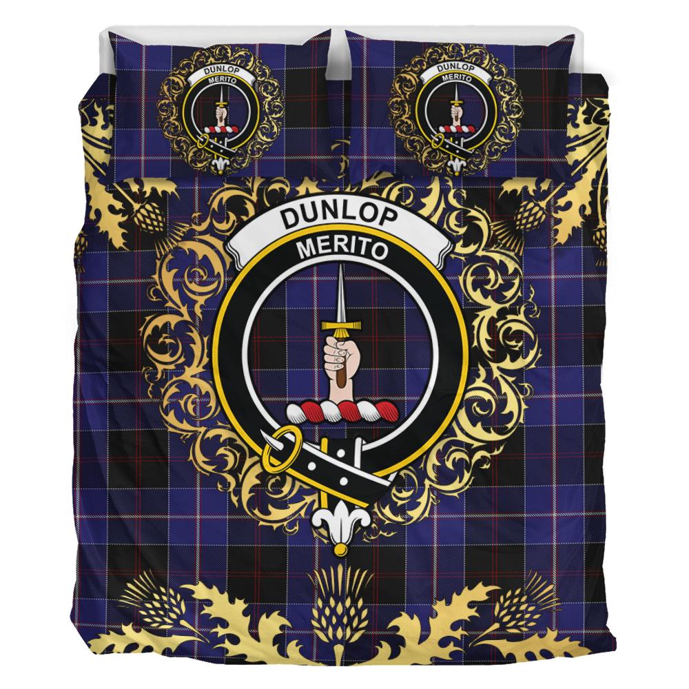 Dunlop Tartan Crest Bedding Set - Golden Thistle Style