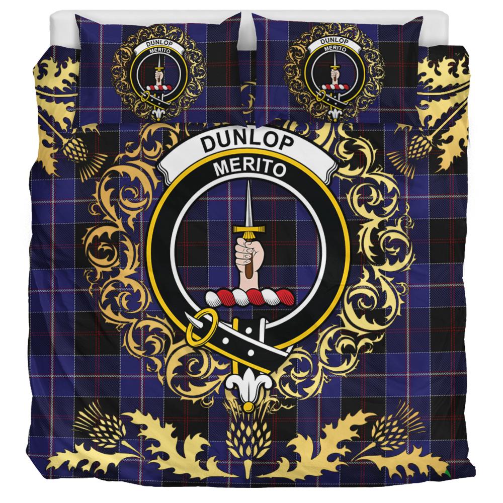 Dunlop Tartan Crest Bedding Set - Golden Thistle Style