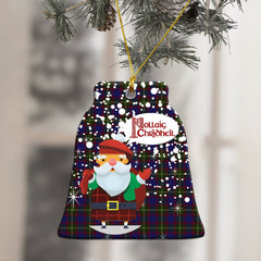 Durie Tartan Christmas Ceramic Ornament - Santa Stylec