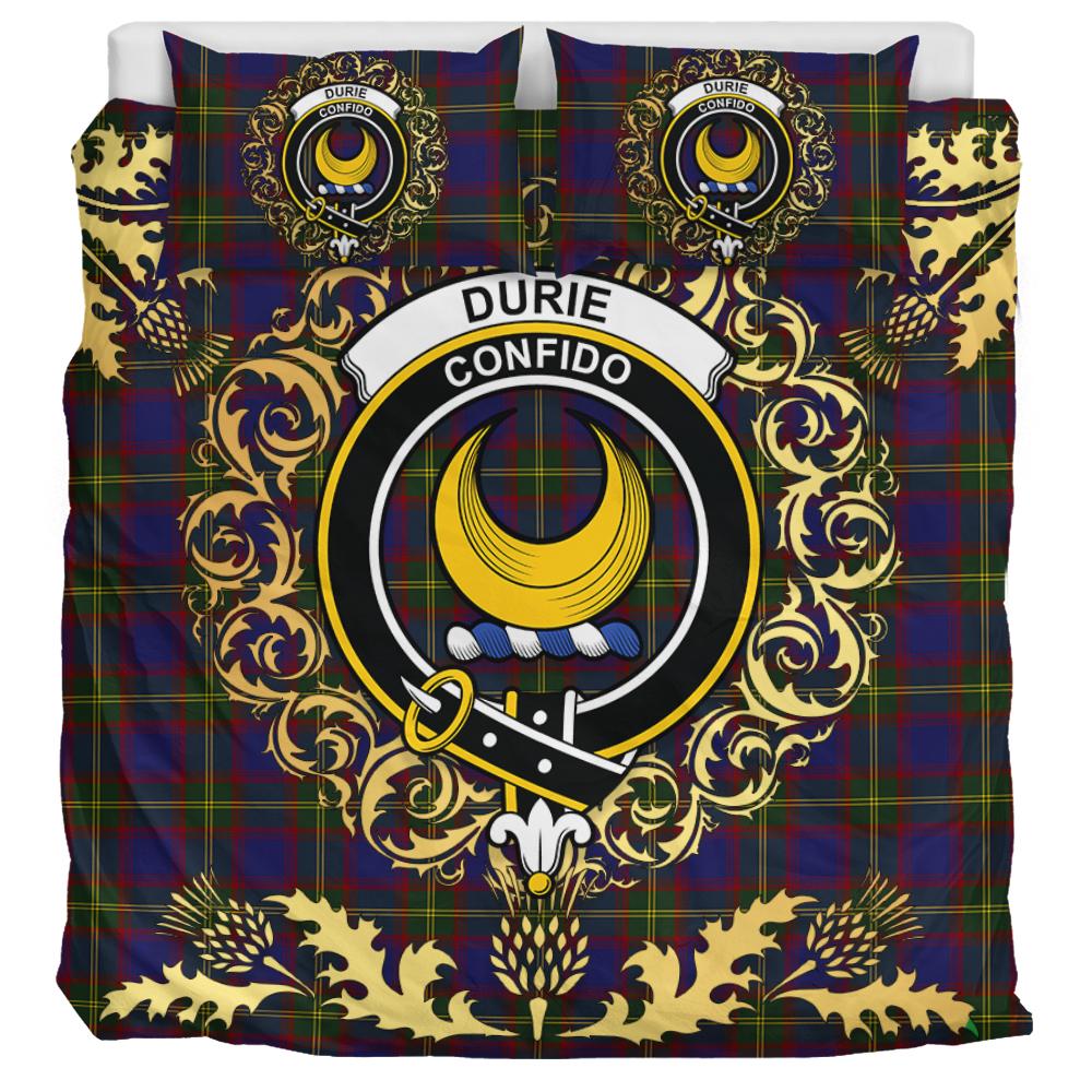 Durie Tartan Crest Bedding Set - Golden Thistle Style