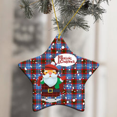 Edinburgh District Tartan Christmas Ceramic Ornament - Santa Style