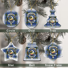 Edmonstone (of Duntreath) Tartan Christmas Ceramic Ornament - Snow Style