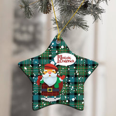 Ferguson Ancient Tartan Christmas Ceramic Ornament - Santa Style