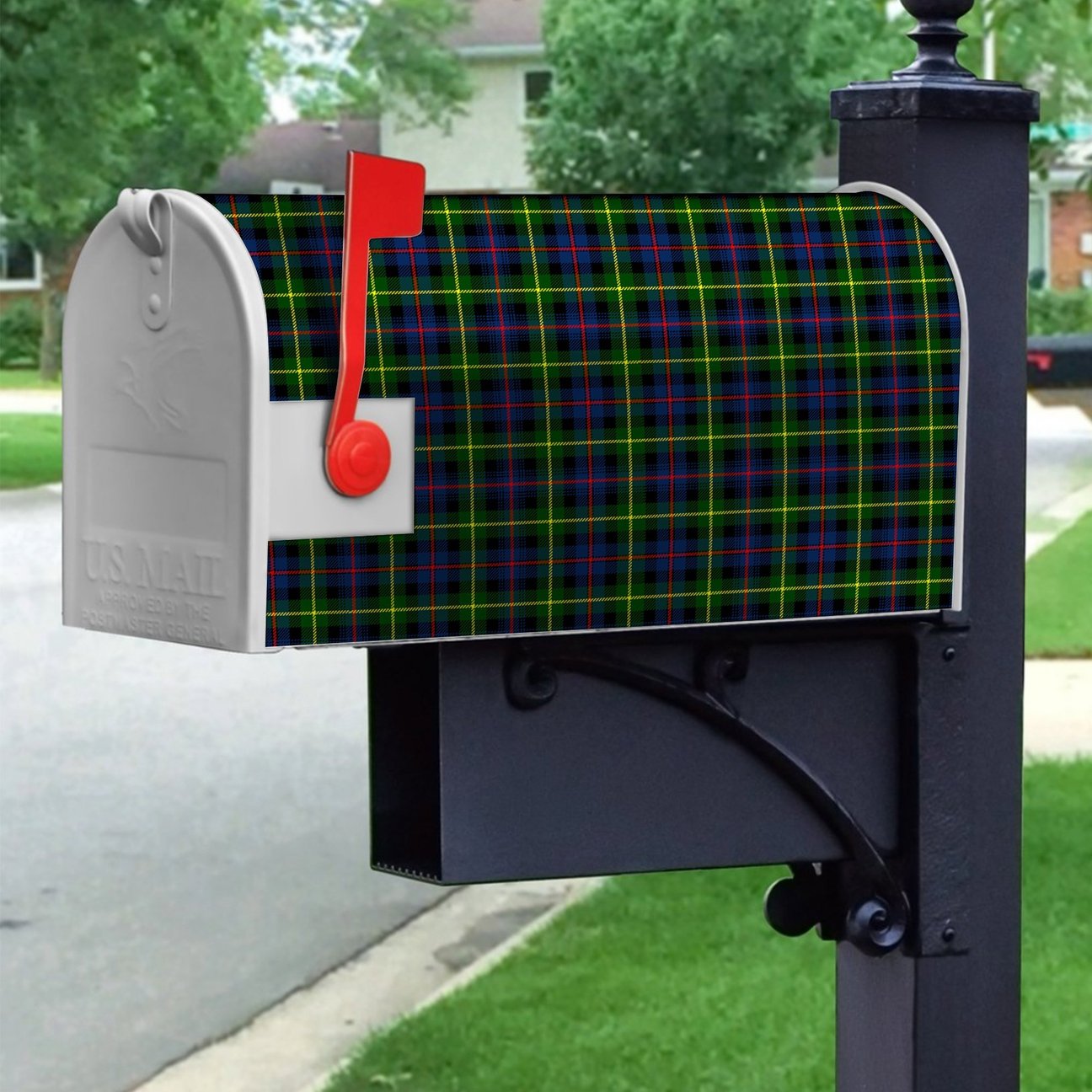 Farquharson Modern Tartan Crest Mailbox