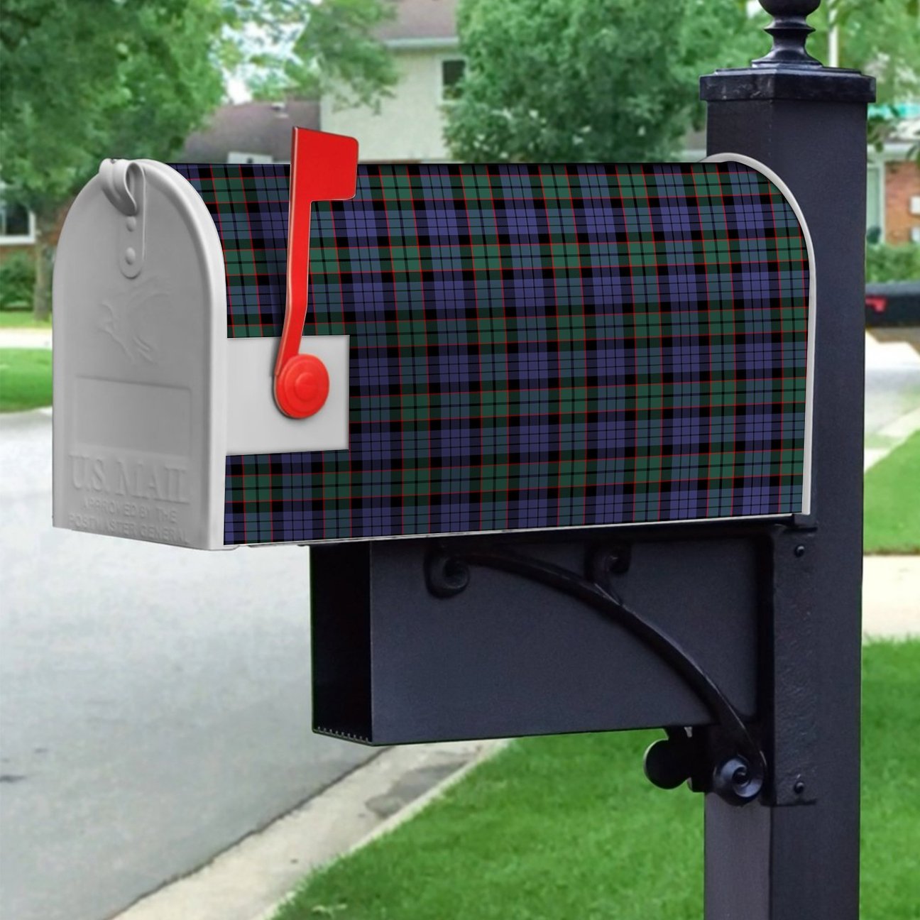 Fletcher Modern Tartan Crest Mailbox