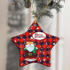 Fraser Modern Tartan Christmas Ceramic Ornament - Santa Stylec