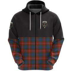Fraser Ancient Clan Half Of Tartan Zipper Hoodie