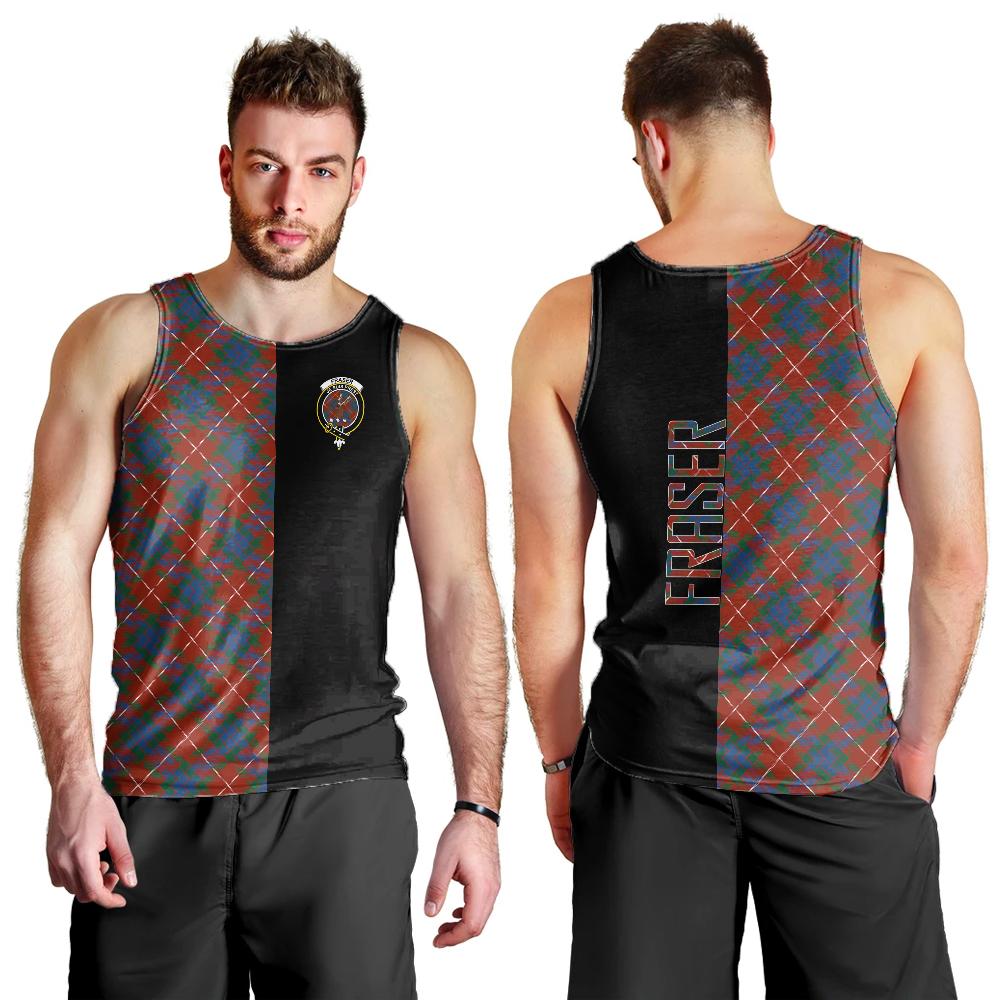 Fraser Ancient Tartan Crest Men's Tank Top - Cross Style