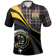 Fraser Red Dress Tartan Polo Shirt - Royal Coat Of Arms Style