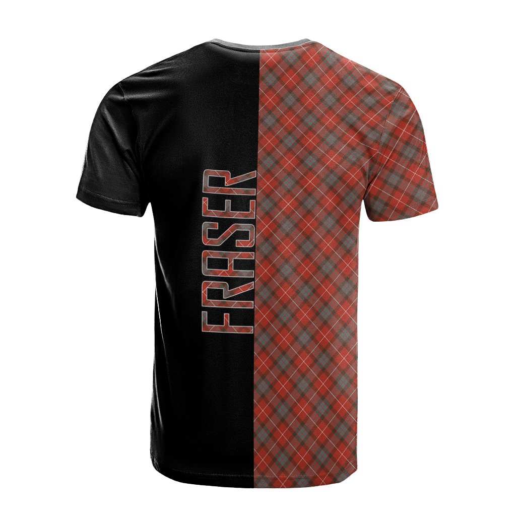 Fraser Weathered Tartan T-Shirt Half of Me - Cross Style