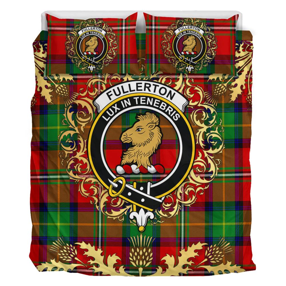 Fullerton Tartan Crest Bedding Set - Golden Thistle Style