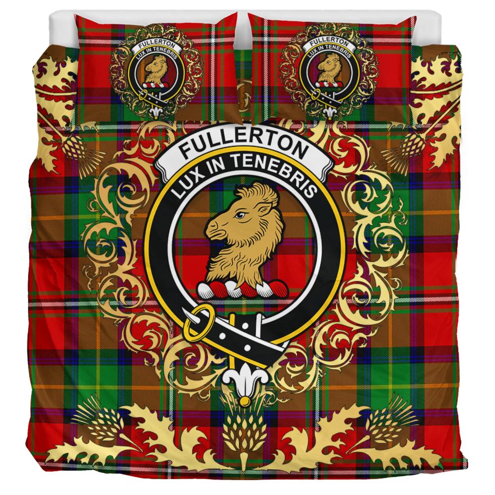 Fullerton Tartan Crest Bedding Set - Golden Thistle Style