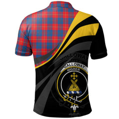 Galloway Red Tartan Polo Shirt - Royal Coat Of Arms Style