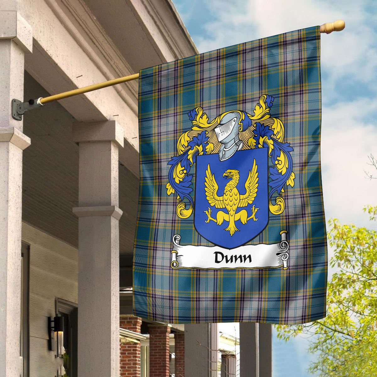 Dunn Tartan Crest Garden Flag