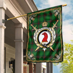 Halkerston Tartan Crest Garden Flag - Celtic Thistle Style