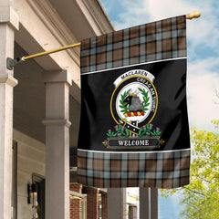 MacLaren Weathered Tartan Crest Garden Flag - Welcome Style