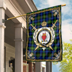 Smith Modern Tartan Crest Garden Flag - Celtic Thistle Style