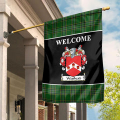 Westhead Tartan Crest Black Garden Flag