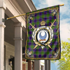 Whitelaw Tartan Crest Garden Flag - Celtic Thistle Style