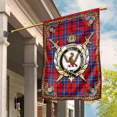 Wishart Dress Tartan Crest Garden Flag - Celtic Thistle Style