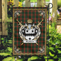 Blackburn Tartan Crest Garden Flag - Celtic Thistle Style