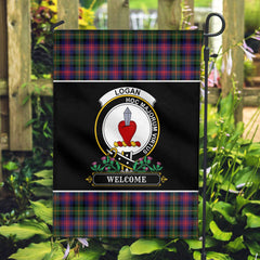 Logan Modern Tartan Crest Garden Flag - Welcome Style