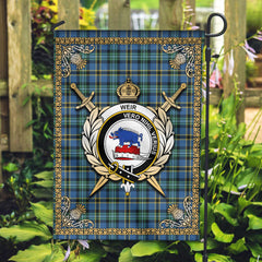 Weir Ancient Tartan Crest Garden Flag - Celtic Thistle Style