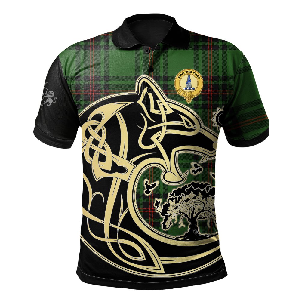 Ged Tartan Polo Shirt Viking Wolf