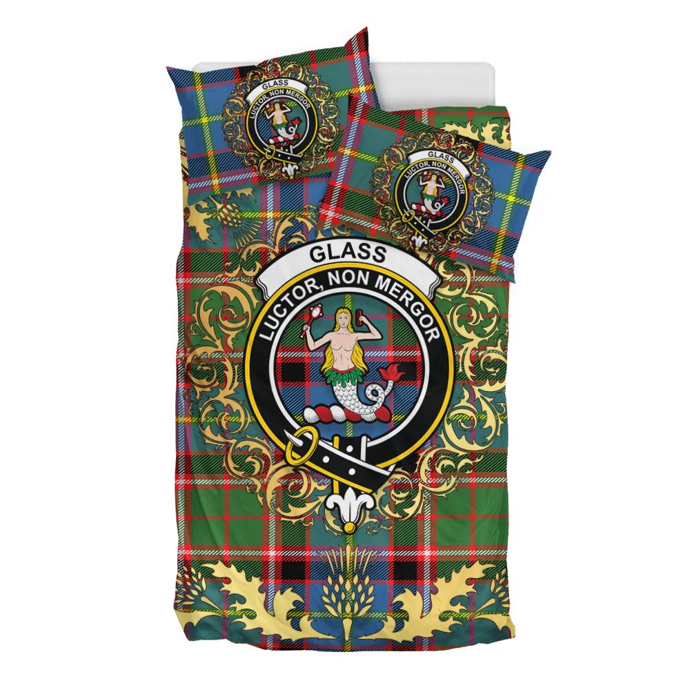Glass Tartan Crest Bedding Set - Golden Thistle Style