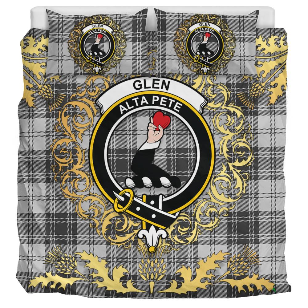 Glen Tartan Crest Bedding Set - Golden Thistle Style