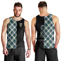 Gordon Dress Ancient Tartan Crest Men's Tank Top - Cross Style
