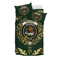 Graham Tartan Crest Bedding Set - Golden Thistle Style