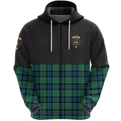 Graham of Menteith Ancient Clan Half Of Tartan Zipper Hoodie