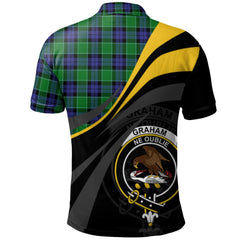 Graham of Menteith Modern Tartan Polo Shirt - Royal Coat Of Arms Style
