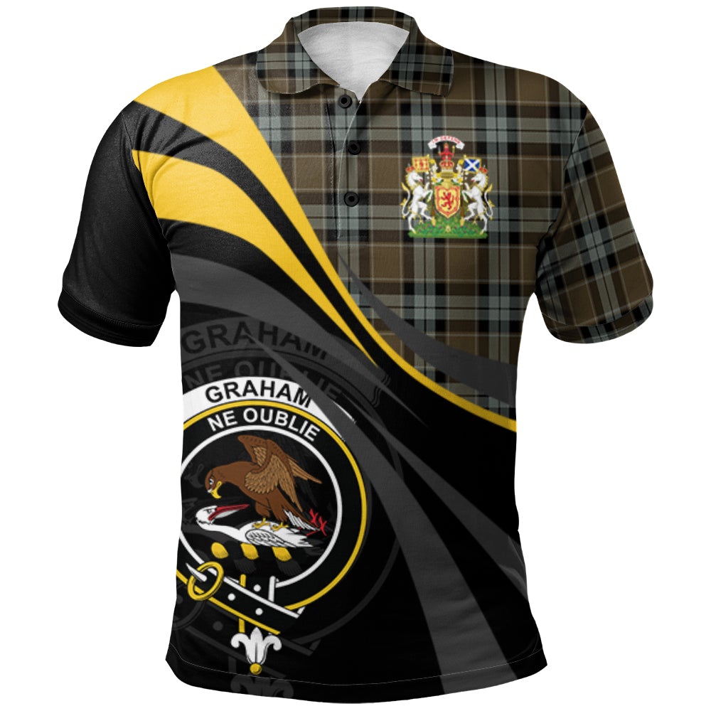 Graham of Menteith Weathered Tartan Polo Shirt - Royal Coat Of Arms Style
